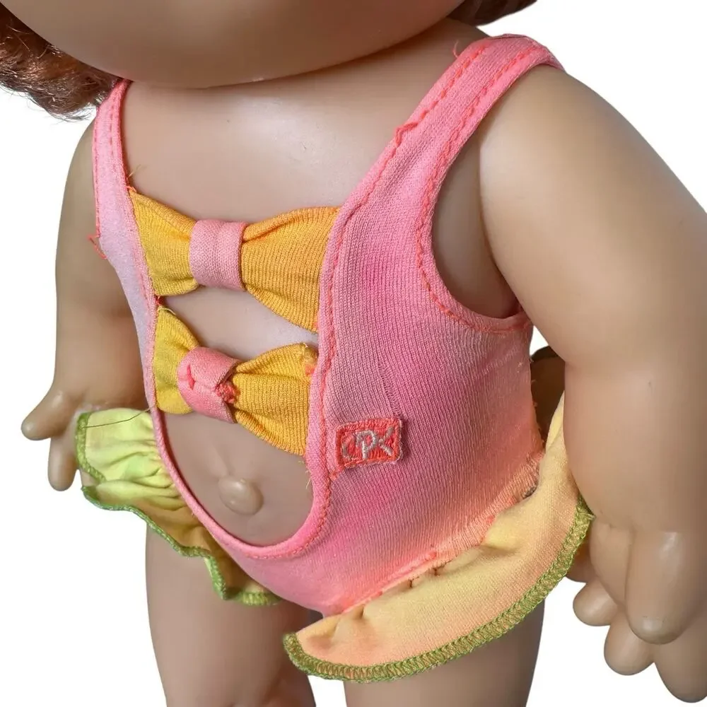 Vtg 1991 Cabbage Patch Kids Doll Splash N‎ Tan Red Hair Teeth w/Swimsuit 14